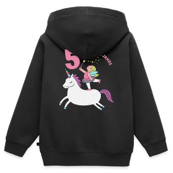 5. Geburtstag Mädchen Ich Bin Schon 5 Jahre - Kinder Premium Organic Zip Hoodie - Schwarz - Hinten - AI Model Kid Male (0cm)