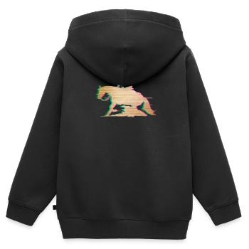 Westernreiten Reining Reiter Pferdeliebe Geschenk - Kinder Premium Organic Zip Hoodie - Schwarz - Hinten - AI Model Kid Male (0cm)