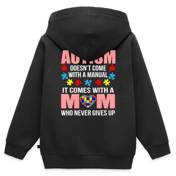 Autismus - Kinder Premium Organic Zip Hoodie - Schwarz - Hinten - AI Model Kid Male (0cm)