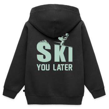 Ski you later Skifahren Skiurlaub Winter Lustiges - Kinder Premium Organic Zip Hoodie - Schwarz - Hinten - AI Model Kid Male (0cm)