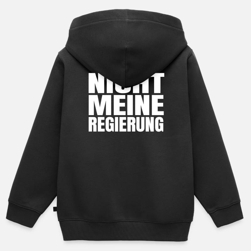 Pas mon gouvernement - Sweat Premium à capuche zippé enfant bio - noir