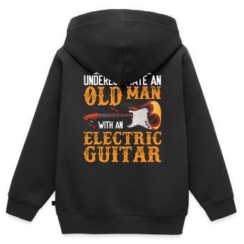 Understimate An Old Man With An Electric Guitar - Sweat Premium à capuche zippé enfant bio - noir - Dos - AI Model Kid Male (0cm)