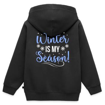 Snow - Kids Premium Organic Zip-up Hoodie - black - Back - AI Model Kid Male (0cm)