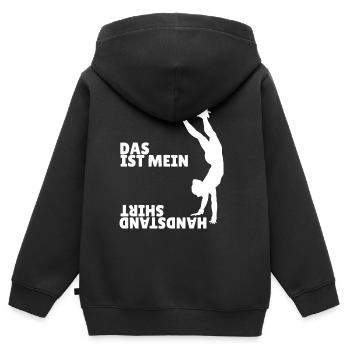 Gymnastik Sportlehrer Turner Bodenturnen Handstand - Kinder Premium Organic Zip Hoodie - Schwarz - Hinten - AI Model Kid Male (0cm)