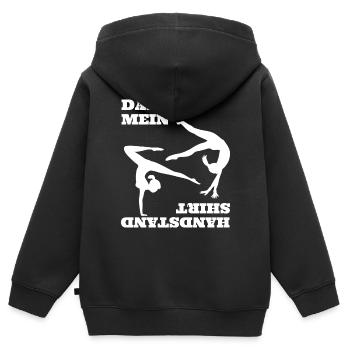 Gymnastik Bodenturnen Handstand Sportlehrer Turner - Kinder Premium Organic Zip Hoodie - Schwarz - Hinten - AI Model Kid Male (0cm)