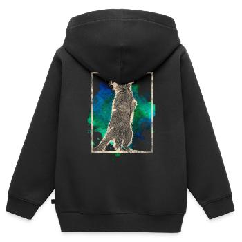 Erdmännchen - Kinder Premium Organic Zip Hoodie - Schwarz - Hinten - AI Model Kid Male (0cm)