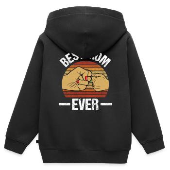 Maman cadeau pour la fête des Mères Mère - Sweat Premium à capuche zippé enfant bio - noir - Dos - AI Model Kid Male (0cm)