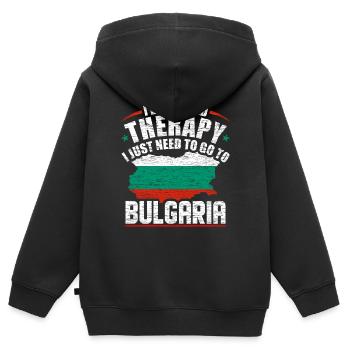 Bulgarien - Kinder Premium Organic Zip Hoodie - Schwarz - Hinten - AI Model Kid Male (0cm)