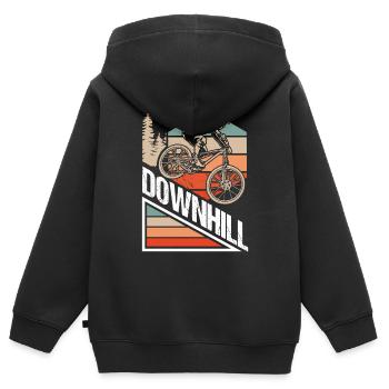 Downhill Downhill Vélo - Sweat Premium à capuche zippé enfant bio - noir - Dos - AI Model Kid Male (0cm)