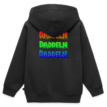 Daddeln - Gamer Design - Kinder Premium Organic Zip Hoodie - Schwarz - Hinten - AI Model Kid Male (0cm)