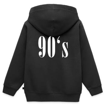 90's Nineties Neunziger - Kinder Premium Organic Zip Hoodie - Schwarz - Hinten - AI Model Kid Male (0cm)