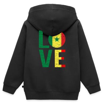 Sénégal - Sweat Premium à capuche zippé enfant bio - noir - Dos - AI Model Kid Male (0cm)