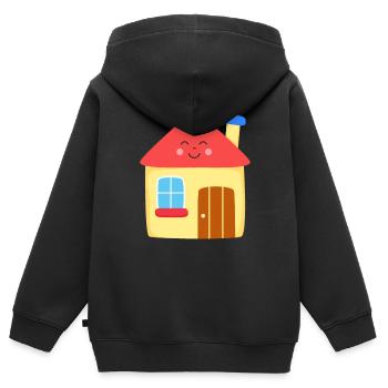 House Cottage Cottage Kids - Kids Premium Organic Zip-up Hoodie - black - Back - AI Model Kid Male (0cm)