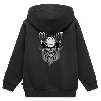 Dark Country, Dark Country Country music, Dark - Sweat Premium à capuche zippé enfant bio - noir - Dos - AI Model Kid Male (0cm)