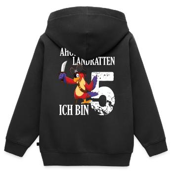 Piraten Geburtstag 5 Jahre Alt Geburtstagsparty - Kinder Premium Organic Zip Hoodie - Schwarz - Hinten - AI Model Kid Male (0cm)