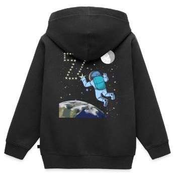 Astronaut 7 Years 7th Birthday Space Earth Moon - Kids Premium Organic Zip-up Hoodie - black - Back - AI Model Kid Male (0cm)