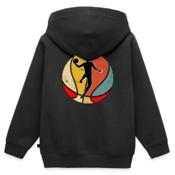 Basketballer Basketballspieler Basketball Spieler - Kinder Premium Organic Zip Hoodie - Schwarz - Hinten - AI Model Kid Male (0cm)