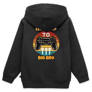Leveled Up To Big Bro - Kinder Premium Organic Zip Hoodie - Schwarz - Hinten - AI Model Kid Male (0cm)