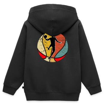 Basketball Dunk Champion Basketballspieler - Kinder Premium Organic Zip Hoodie - Schwarz - Hinten - AI Model Kid Male (0cm)