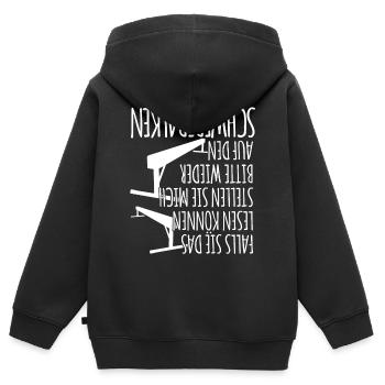 Turnen Handstand Schwebebalken - Kinder Premium Organic Zip Hoodie - Schwarz - Hinten - AI Model Kid Male (0cm)