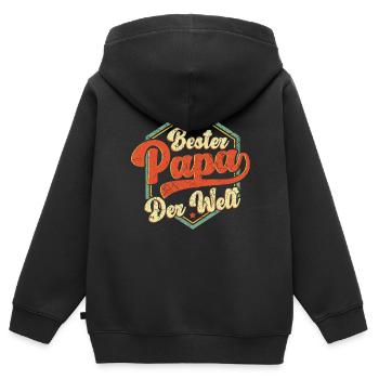 Bester Papa Der Welt Bester Papa - Kinder Premium Organic Zip Hoodie - Schwarz - Hinten - AI Model Kid Male (0cm)