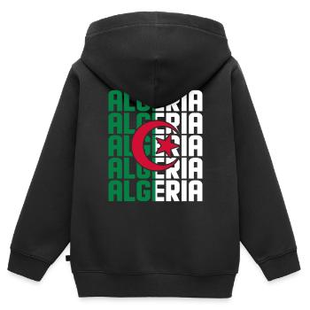 Algerien - Kinder Premium Organic Zip Hoodie - Schwarz - Hinten - AI Model Kid Male (0cm)