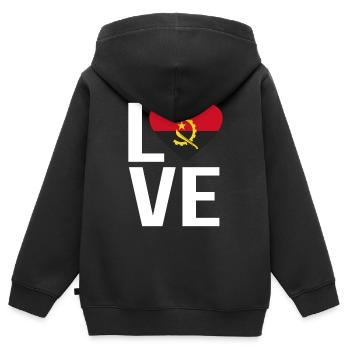 Angola - Kinder Premium Organic Zip Hoodie - Schwarz - Hinten - AI Model Kid Male (0cm)