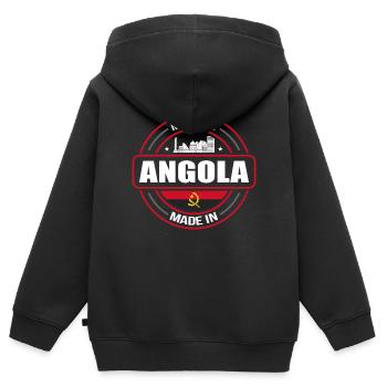 Angola - Kinder Premium Organic Zip Hoodie - Schwarz - Hinten - AI Model Kid Male (0cm)