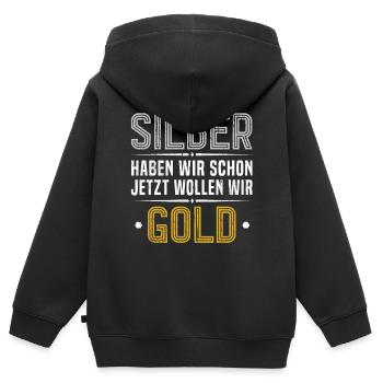 Silberhochzeit 25 Jahre Ehe Geschenk - Kinder Premium Organic Zip Hoodie - Schwarz - Hinten - AI Model Kid Male (0cm)