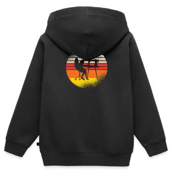 Nähen Geschenk Näherin Nähmaschine Handarbeit - Kinder Premium Organic Zip Hoodie - Schwarz - Hinten - AI Model Kid Male (0cm)