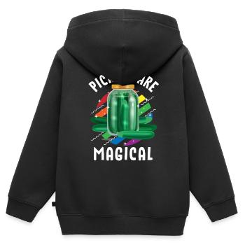 Cucumber, cucumber vinegar cucumber, plants, - Kids Premium Organic Zip-up Hoodie - black - Back - AI Model Kid Male (0cm)