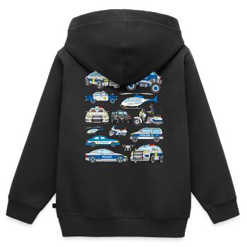 Polizeiautos Polizei Fahrzeuge für Kinder - Kinder Premium Organic Zip Hoodie - Schwarz - Hinten - AI Model Kid Male (0cm)