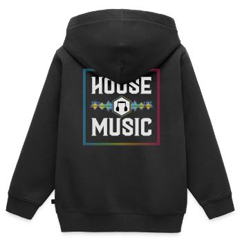 House music, House music Party, Rave, - Kinder Premium Organic Zip Hoodie - Schwarz - Hinten - AI Model Kid Male (0cm)