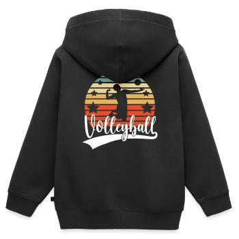 Volleyballer Beach Volleyball Herren Schmetterball - Kinder Premium Organic Zip Hoodie - Schwarz - Hinten - AI Model Kid Male (0cm)