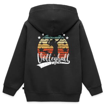 Volleyballerin Volleyballer Beach Volleyball - Kinder Premium Organic Zip Hoodie - Schwarz - Hinten - AI Model Kid Male (0cm)