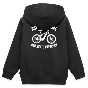 Retraités Sur vélo électrique Vélo électrique - Sweat Premium à capuche zippé enfant bio - noir - Dos - AI Model Kid Male (0cm)