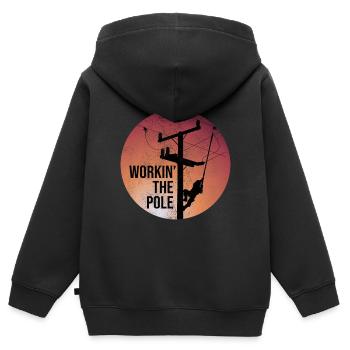 Elektriker - Kinder Premium Organic Zip Hoodie - Schwarz - Hinten - AI Model Kid Male (0cm)