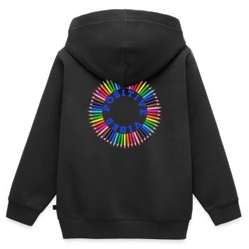 Regenbogen, Regenbogen, Regenbogen, Regenbogen, Regenbogen - Kinder Premium Organic Zip Hoodie - Schwarz - Hinten - AI Model Kid Male (0cm)