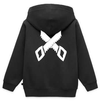 Menuisier Menuisier Chambres Artisans Scie Scie Scie - Sweat Premium à capuche zippé enfant bio - noir - Dos - AI Model Kid Male (0cm)