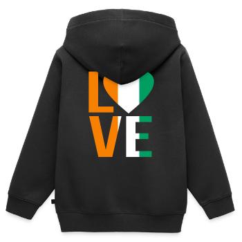 Côte d’Ivoire - Sweat Premium à capuche zippé enfant bio - noir - Dos - AI Model Kid Male (0cm)