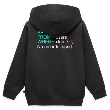 Données de base de données SQL Programmer Administration - Sweat Premium à capuche zippé enfant bio - noir - Dos - AI Model Kid Male (0cm)