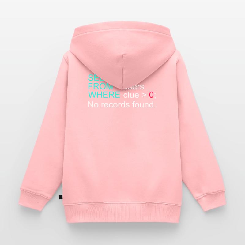 Datenbankdaten SQL Programmer Administration Kinder Premium Organic Zip Hoodie