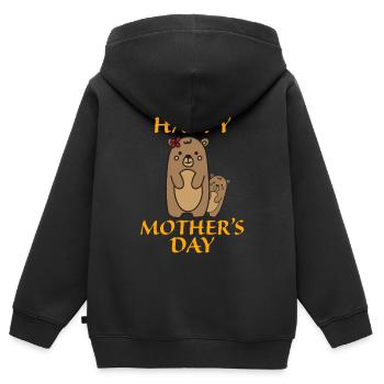 Muttertag, Muttertag, Muttertag, Muttertag - Kinder Premium Organic Zip Hoodie - Schwarz - Hinten - AI Model Kid Male (0cm)