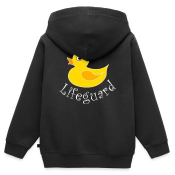 Canard Canard Grinchet Quak - Sweat Premium à capuche zippé enfant bio - noir - Dos - AI Model Kid Male (0cm)