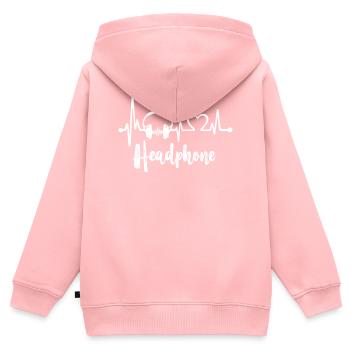 Heartbeat Headphones - Kids Premium Organic Zip-up Hoodie - rose - Back - AI Model Kid Female (0cm)