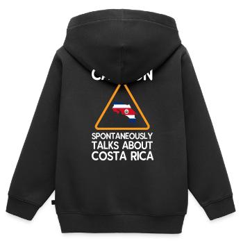 Costa Rica - Kinder Premium Organic Zip Hoodie - Schwarz - Hinten - AI Model Kid Male (0cm)