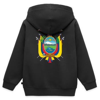 Ecuador - Kinder Premium Organic Zip Hoodie - Schwarz - Hinten - AI Model Kid Male (0cm)