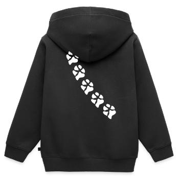 Empreintes de pattes pattes pattes chien chien - Sweat Premium à capuche zippé enfant bio - noir - Dos - AI Model Kid Male (0cm)