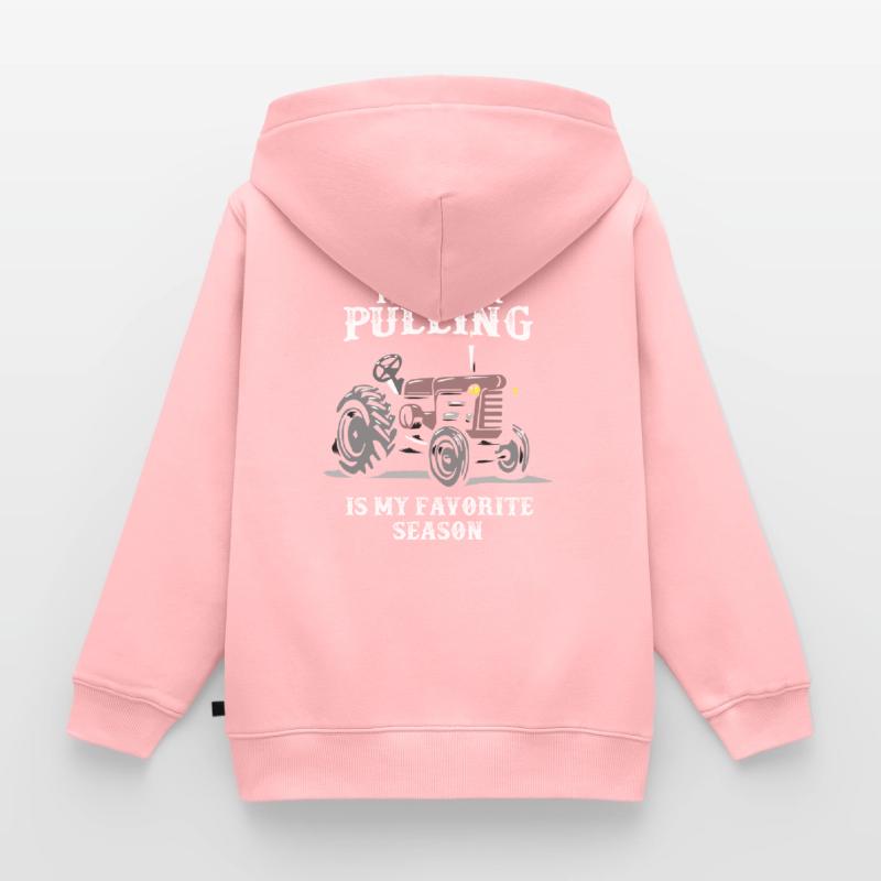 tractor pulling, tractor pulling tractor, pulling, Kids Premium Organic Zip-up Hoodie