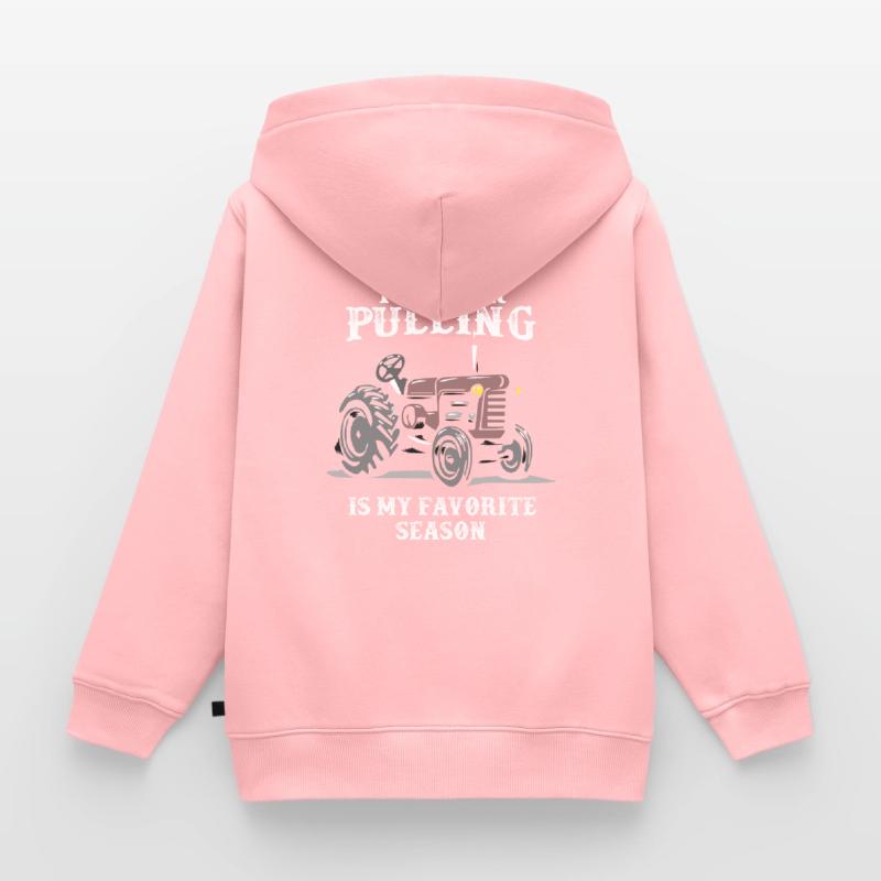 tractor pulling, tractor pulling tractor, pulling, Kids Premium Organic Zip-up Hoodie